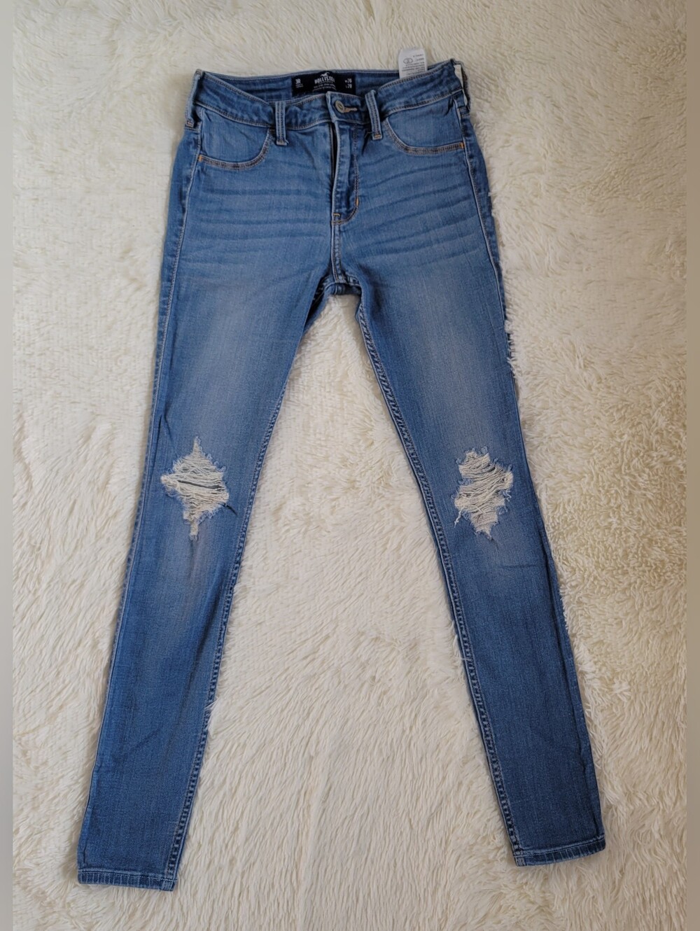 Hollister Light Blue Distressed Skinny Jeggings 3R